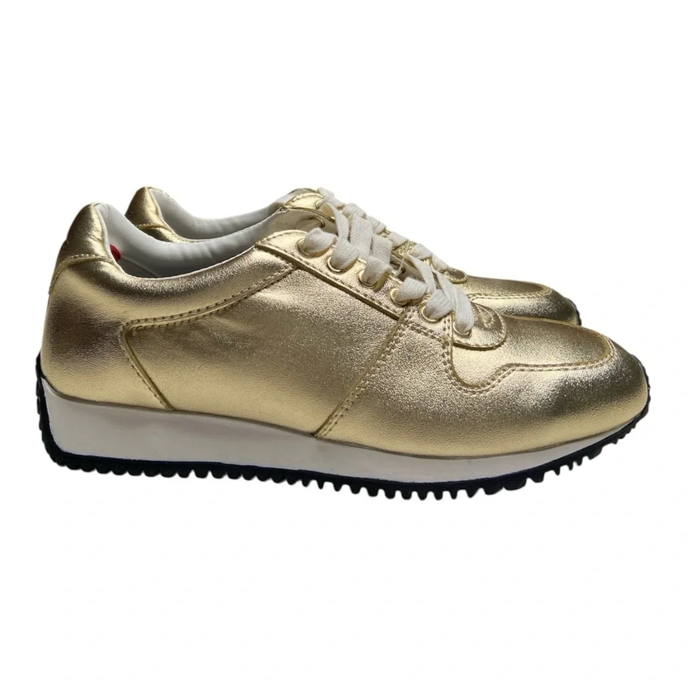Rebecca Minkoff Metallic Gold Leather Lace Up Sneakers Size 6